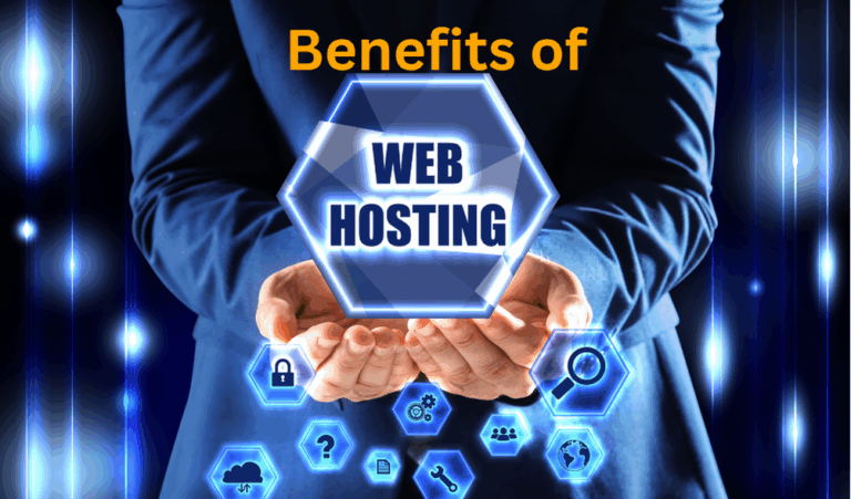 hands holding a web hosting logo showing benefits of web hosting