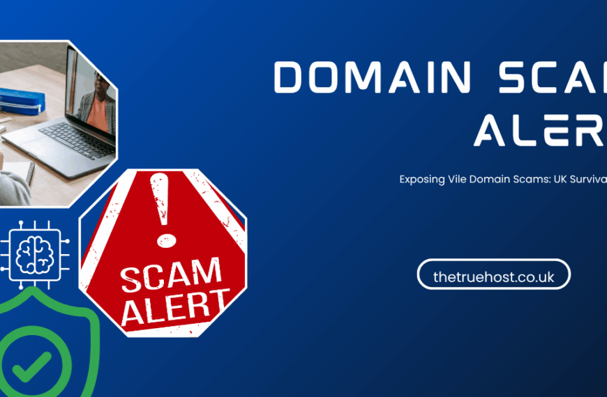 It shows scam alert and domain name scam