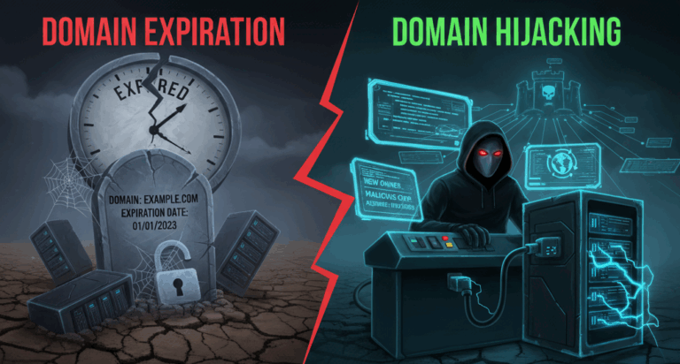 hoded man with mask seem to try to hijack the computer-showing hoe t orotect your domain name