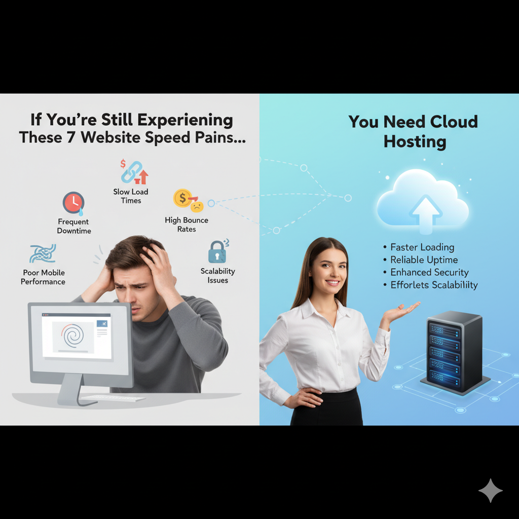 individuals comparing website speed. one is frustrated because of slow speed and other happy beacuse of fas speed.