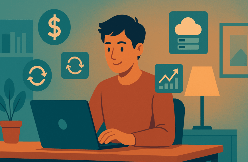 erson working on laptop showing how to make money online with reseller hosting business dashboard