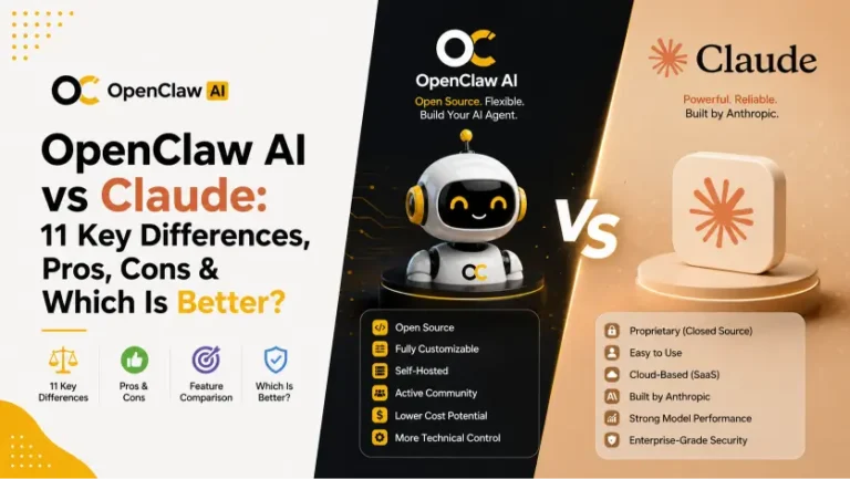 OpenClaw AI vs Claude: 11 Key Differences, Pros, Cons & Which Is Better?