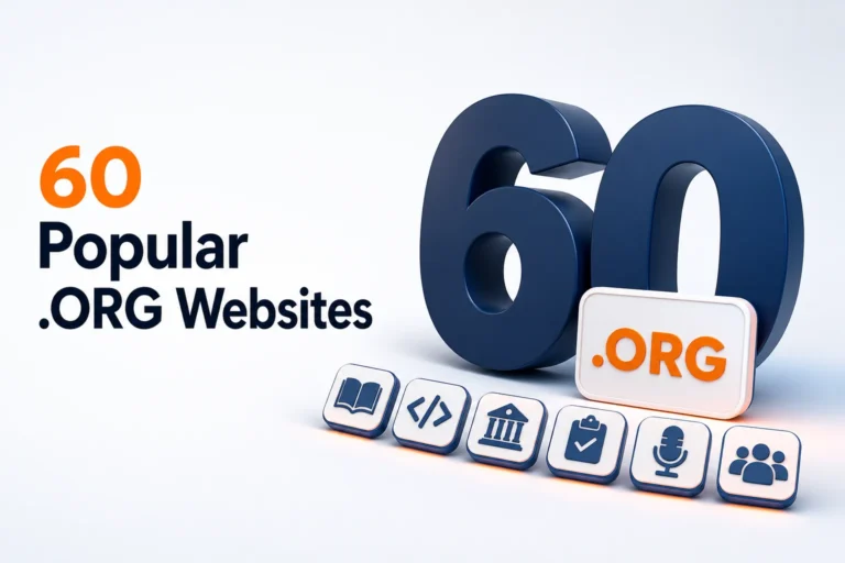 Top 60 Popular .ORG Websites — top 60 popular org websites featured